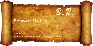 Bohner Rella névjegykártya